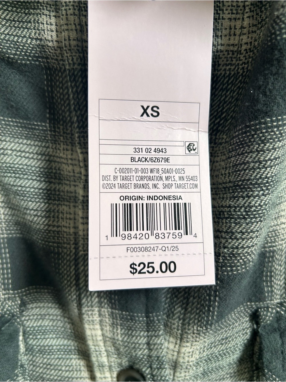 100% Cotton Lightweight Boyfriend Flannel Button-Up Shirt - Dusty Blue & White - Picture 4 of 5